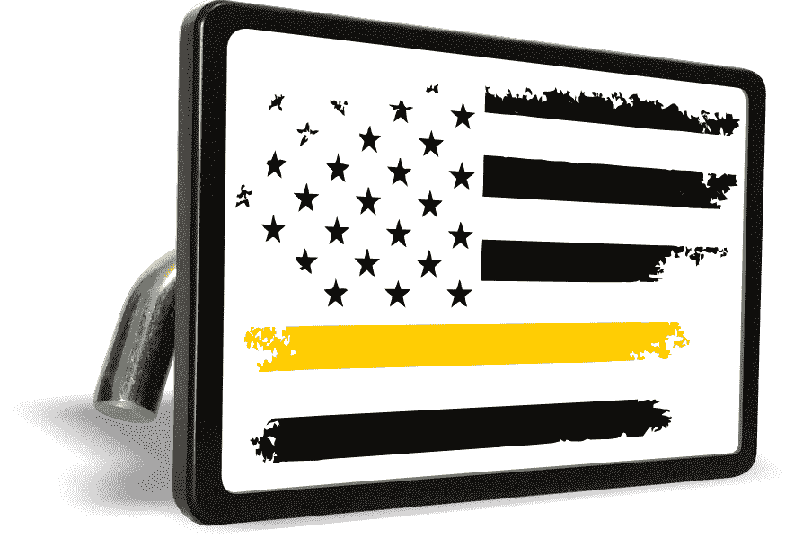 Thin Yellow Line U.S. Flag Dispatchers – Tow Hitch Cover